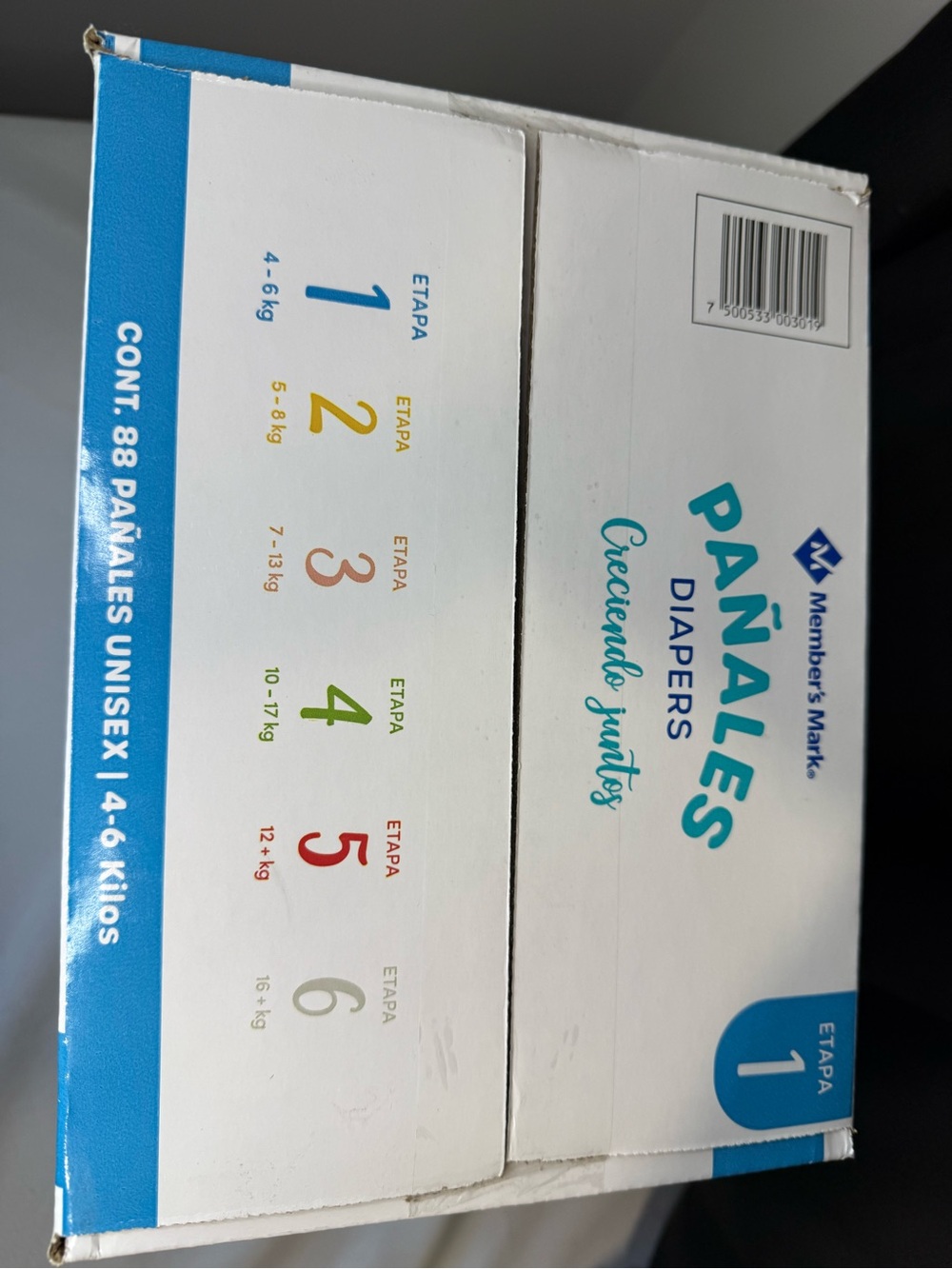 Member's Mark Pañales Diapers Size 1 - 88 Count (8-14lbs) NEW BOX - Picture 2 of 5